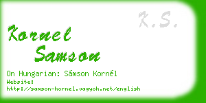 kornel samson business card