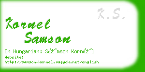 kornel samson business card